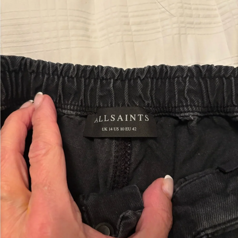 All Saints Black Cargo Pants size 10 - Picture 2 of 3